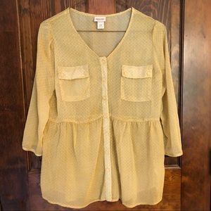 Mossimo Yellow Floral Blouse